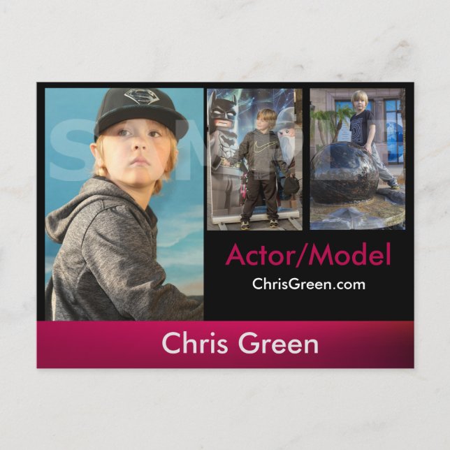 Modellskådespelare för Zed-/komp-kort för hörlurar Vykort (Framsida)