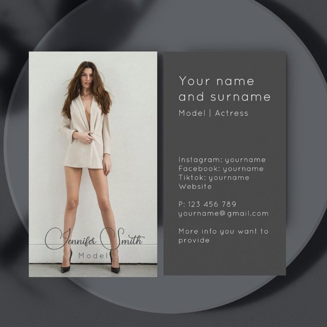 Modellskådespelerska lägga till ditt eget fotoAffä Visitkort (Skapare uppladdad)