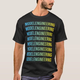 Modellteknik för blå Gult Ingenjör T Shirt