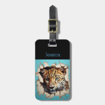 Modem Leopard Blue Anpassade Namn