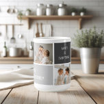Moden 3Collage Photo & Grått Best Family Gift Kaffemugg<br><div class="desc">Moden 3Collage Photo & Grått Best Family Gift</div>