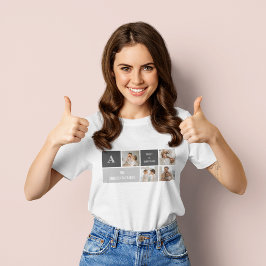 Moden 3Collage Photo & Grått Best Family Gift T Shirt