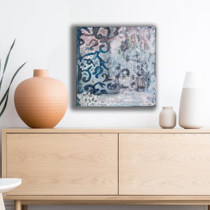 Moden Abstrakt Painting Azure Elegy Canvastryck