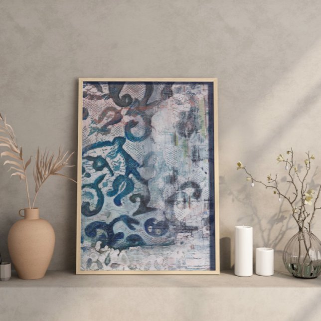 Moden Abstrakt Painting Print Azure Elegy Poster (Skapare uppladdad)
