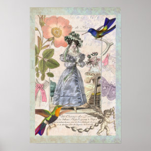 Moden i Paris Vintage Girly Wall Decor Poster