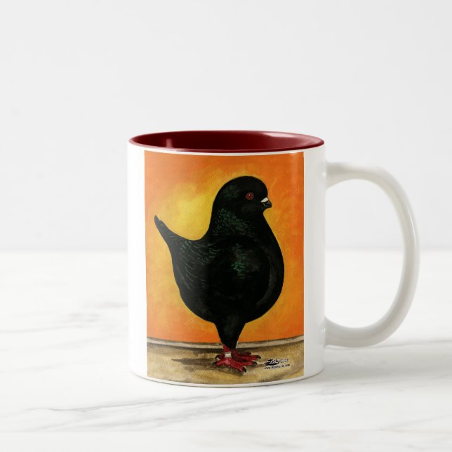 Modena Black Schietti Pigeon Två-Tonad Mugg (Höger)
