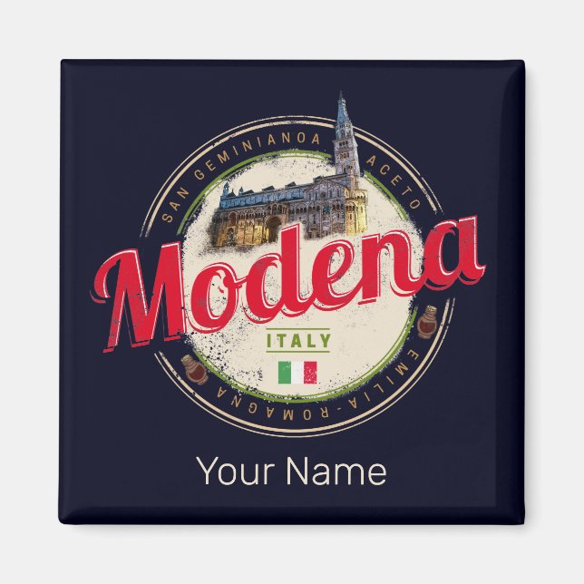 Modena Emilia-Romagna Balsamic Italien Souvenir Magnet (Framsidan)