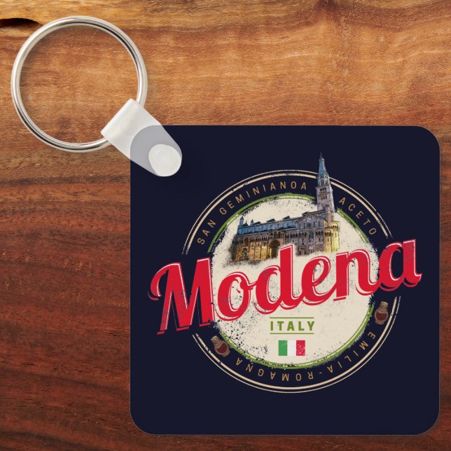 Modena Emilia-Romagna Balsamic Italien Souvenir Nyckelring (Framsida)