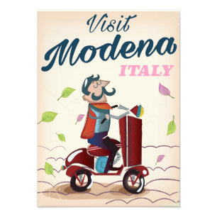 Modena Italien Scooter-reseaffisch Fototryck