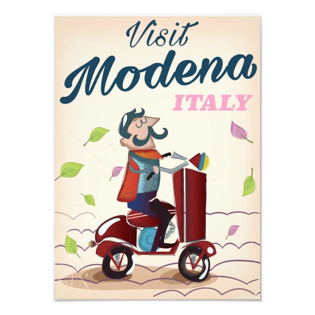 Modena Italien Scooter-reseaffisch Fototryck (Framsidan)