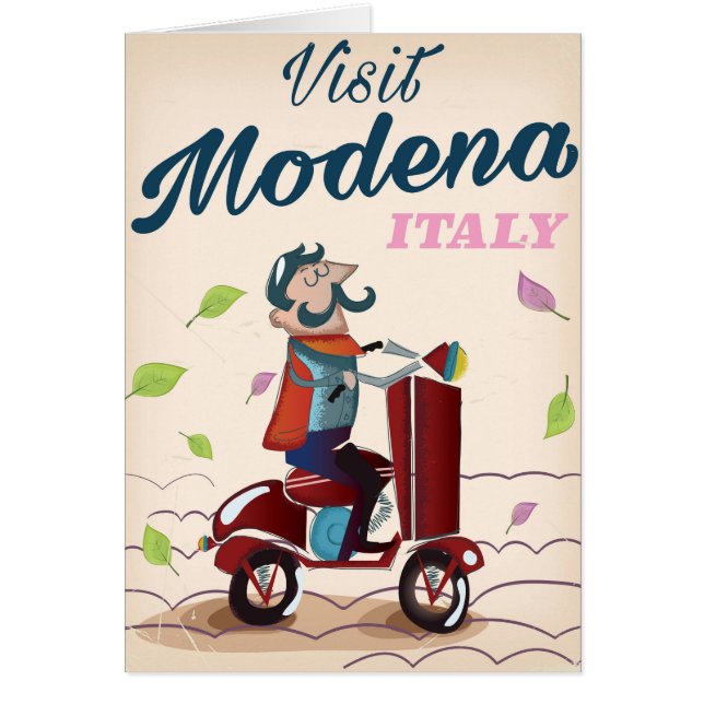 Modena Italien Scooter-reseaffisch Hälsningskort (Framsidan)