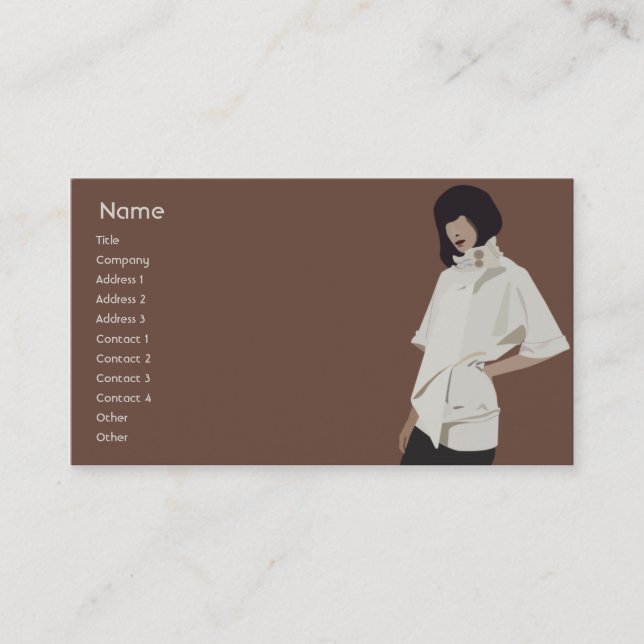 Modeperson som ägnar sig åt handel - affär visitkort (Framsida)