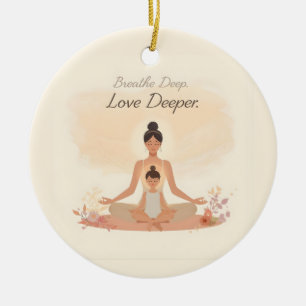 Moder & Barn Meditation Frid Konst Julgransprydnad Keramik