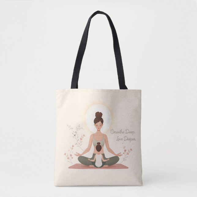 Moder Barn Yoga Meditation Konst Tygkasse (Framsida)