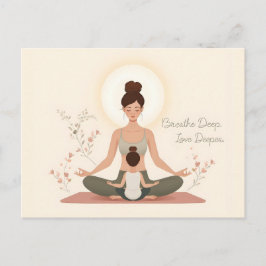 Moder Barn Yoga Meditation Konst Vykort