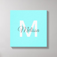 moder chic minimalist monogram turkos aqua blue