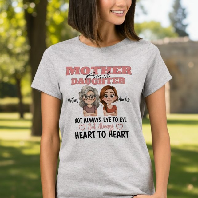 Moder Dotter Illustration Kärlek över Avstånd  T Shirt (Skapare uppladdad)