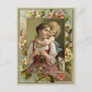 Moder & Dotter Vintage Reproduktion Postkort Vykort