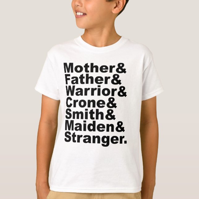Moder & Fader & Krigare & Käring & Smid & Mö T-shirt (Framsida)