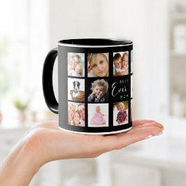 Moder fotokollage svart vitt mugg