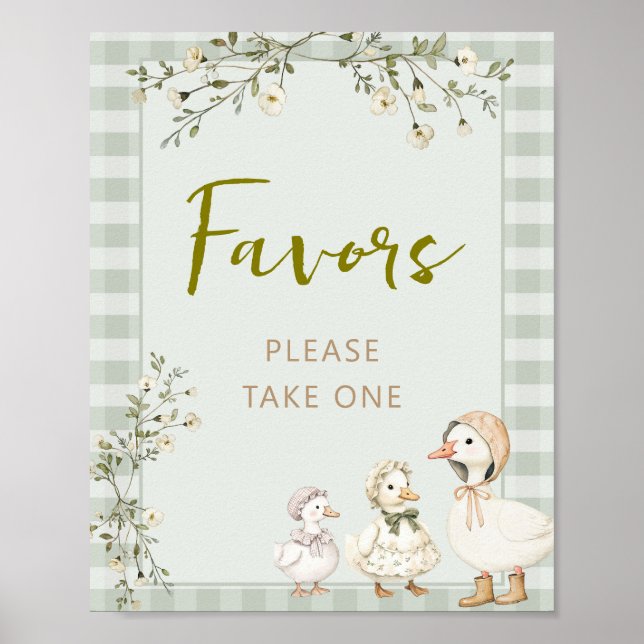 Moder Gås och Gåsling Baby Shower Fördelar Poster (Framsidan)