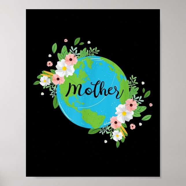 Moder Jord Blomma Miljöskydd Natur Poster (Framsidan)