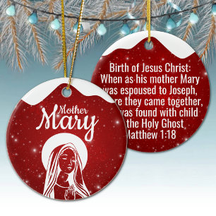Moder Maria Matteus 1:18 Helig Ande Passage ⛪️ 🎄 Julgransprydnad Keramik