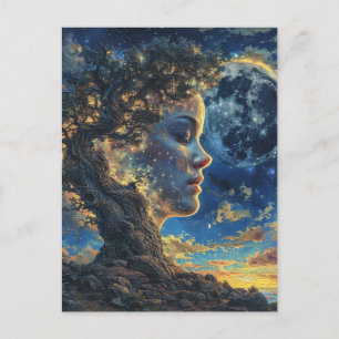 Moder Natur Träd Fantasy Vykort