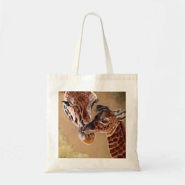 Moder och baby-giraff tygkasse (Framsidan)