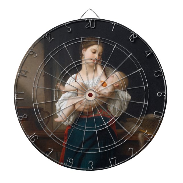 Moder och barn (av Bouguereau) Darttavla (Framsidan)