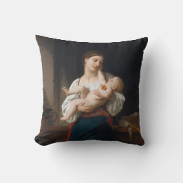 Moder och barn (av Bouguereau) Kudde