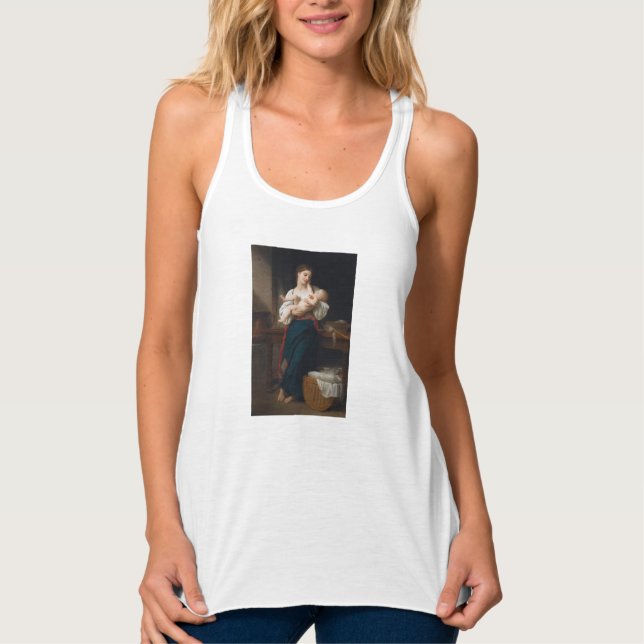 Moder och barn (av Bouguereau) Linne Med Racerback (Framsida)