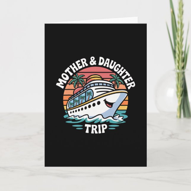 Moder och dotter kryssningstripps solnedgång på fa kort (Framsida)