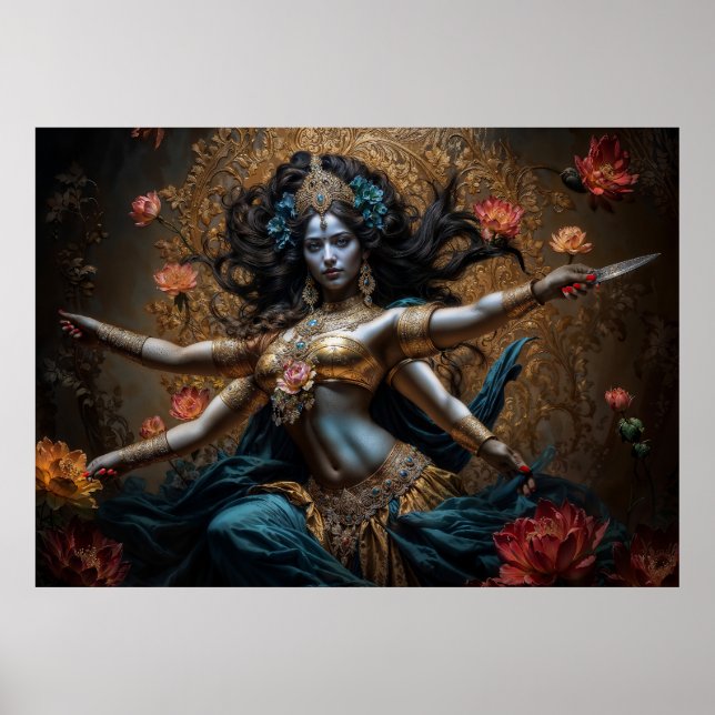 Moder till de tre världarnas Gudinnan Kali Poster (Framsidan)