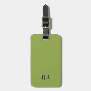 Moderat grönt och svart i modernt monogram bagagebricka
