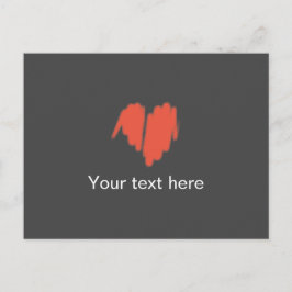 Moderat Red Graffiti Sprayed Heart Image Vykort