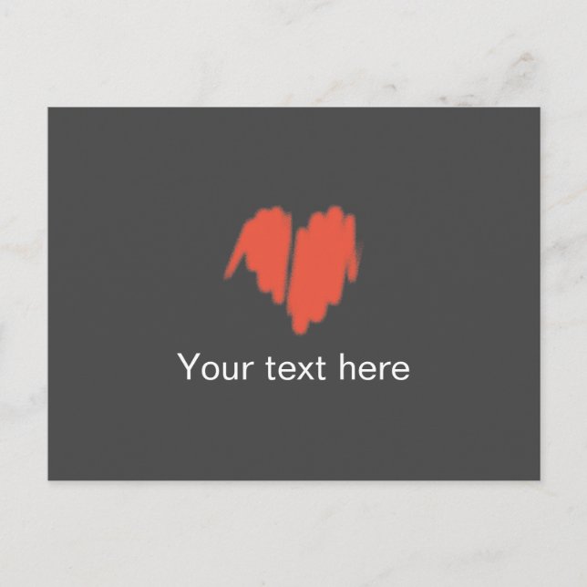 Moderat Red Graffiti Sprayed Heart Image Vykort (Framsida)