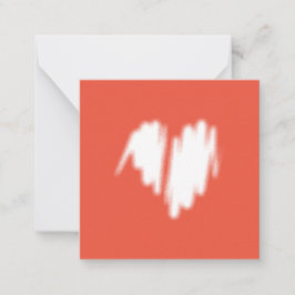 Moderat White Graffiti Sprayed Heart Image Anteckningskort