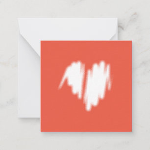 Moderat White Graffiti Sprayed Heart Image Anteckningskort