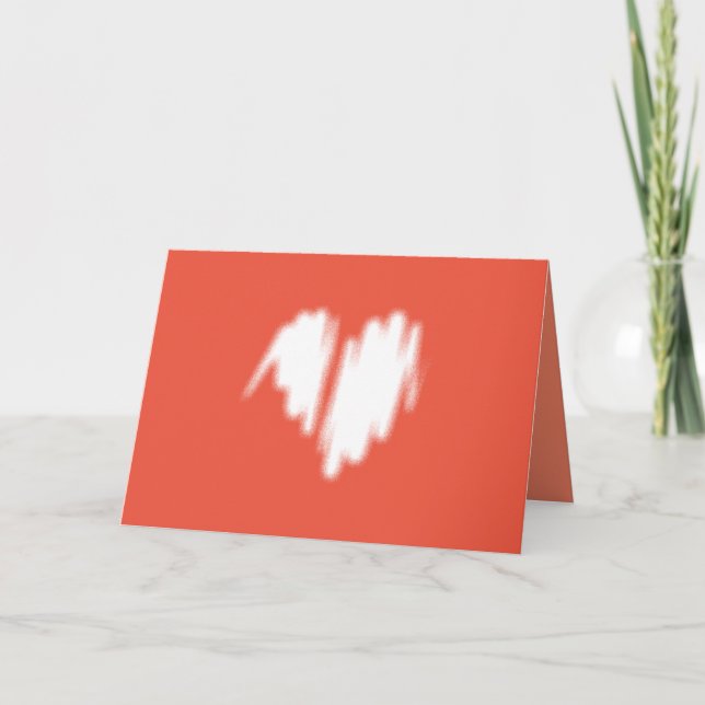 Moderat White Graffiti Sprayed Heart Image Kort (Framsida)