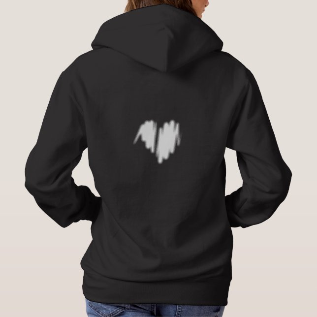 Moderat White Graffiti Sprayed Heart Image T Shirt (Baksida)