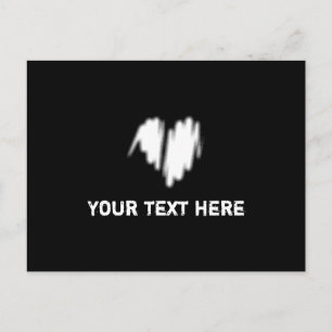 Moderat White Graffiti Sprayed Heart Image Vykort