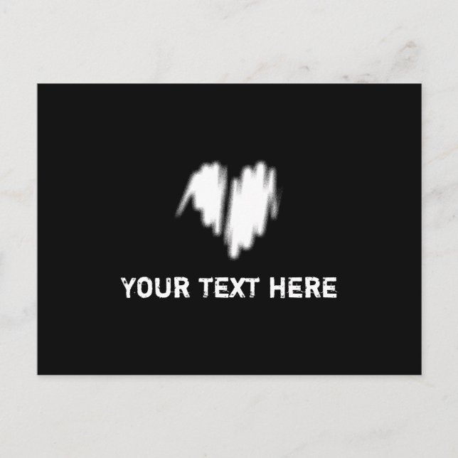 Moderat White Graffiti Sprayed Heart Image Vykort (Framsida)