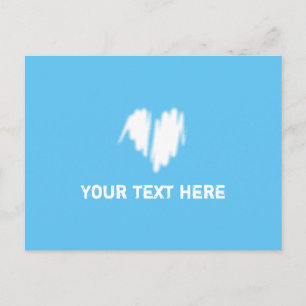 Moderat White Graffiti Sprayed Heart Image Vykort