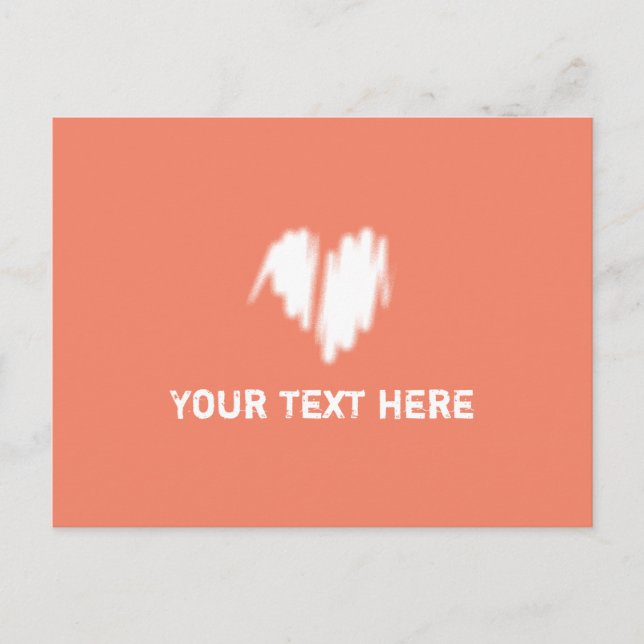 Moderat White Graffiti Sprayed Heart Image Vykort (Framsida)