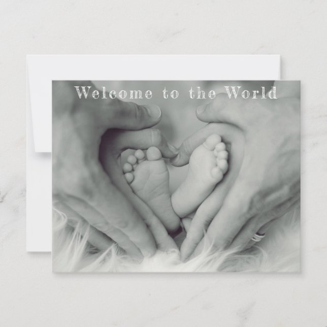 Moderaterna Händer och Baby välkomnande till värld Meddelande (Framsida)