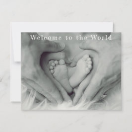 Moderaterna Händer och Baby välkomnande till värld Meddelande