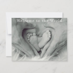 Moderaterna Händer och Baby välkomnande till värld Meddelande
