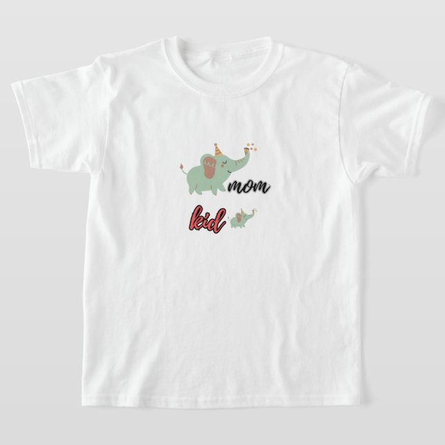 moderelefanten och hennes unge t shirt (Laydown)