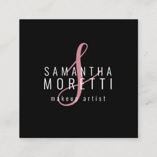 Moderen Makeup Artist Rosa Black Fyrkantigt Visitkort